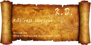 Kányi Dorina névjegykártya